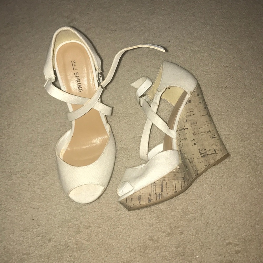 White Criss Cross Wedges